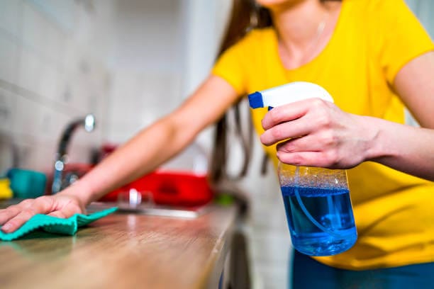 Example of typical counter cleaning solution